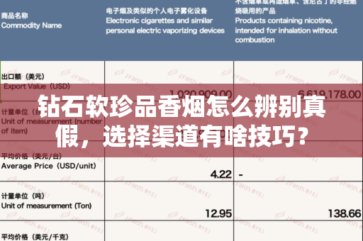 钻石软珍品香烟怎么辨别真假，选择渠道有啥技巧？